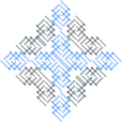 Obraz premium blue and gray diamond ornament, blue simple logo square complicate design in Chinese Japanese style 