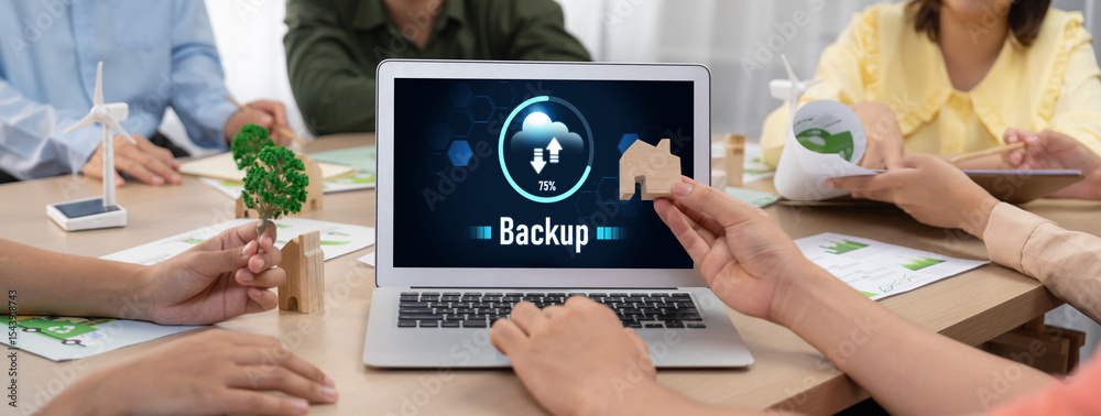 Poster backup storage data internet technology business concept. database storage cloud technology file dat