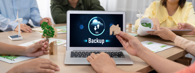 Backup Storage Data Internet Technology Business concept. Database storage cloud technology file...