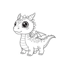 Adorable cartoon dragon illustration for fantasy designs