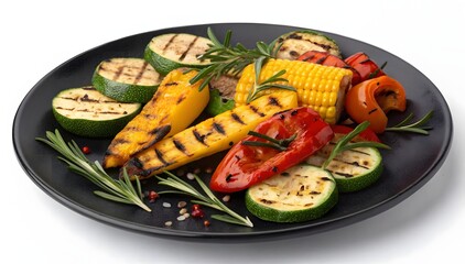 Grilled Vegetables Colorful Zucchini Peppers Corn bell peppers