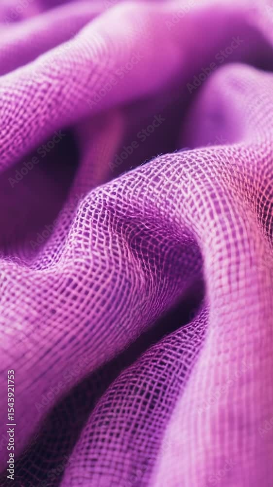 Poster A close-up shot of a purple cloth with intricate patterns and texture
