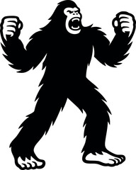 Bigfoot Roaring Silhouette unleashing wild energy