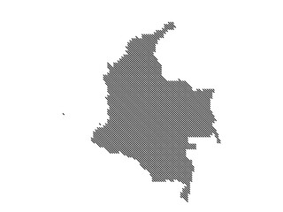 Top-Left Diagonal Lines Vector Map of Colombia Large