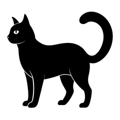 Cat silhouette vector Style with white background
