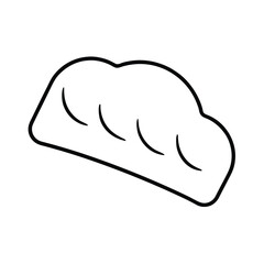 Sourdough bread slice with air pockets shown in neat line outline style Vector illustration