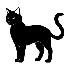 Cat silhouette vector Style with white background
