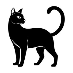 Cat silhouette vector Style with white background
