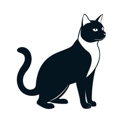 Cat silhouette vector Style with white background
