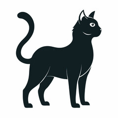 Cat silhouette vector Style with white background
