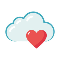 Love Cloud Floating Over Clean White Background
