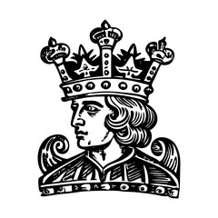 A vintage style illustration showing royal portrait