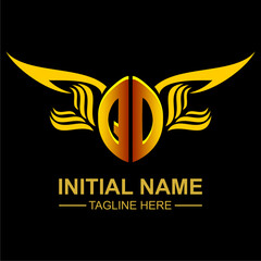 QO Golden Wing Emblem Logo