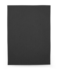 A simple black card or poster displayed on a stand, emphasizing minimalism and versatility for various uses.