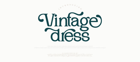 Elegant vintage alphabet beauty logo font. Classic beautiful Modern luxury Serif Letter Minimal Fashion. Typography decoration logotype fonts, wedding, logos. vector illustration
