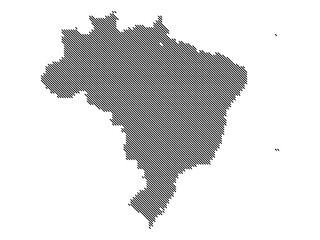 Top-Left Diagonal Lines Vector Map of Brazil Large
