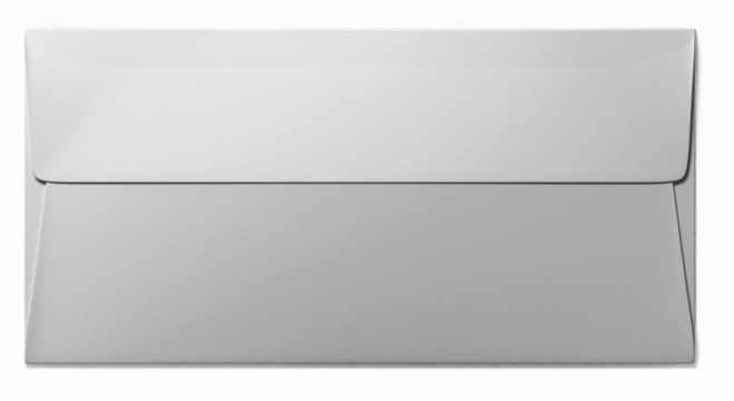 A plain white envelope, commonly used for mailing letters or documents.
