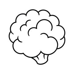 Cauliflower florets in simple minimal line art Vector illustration