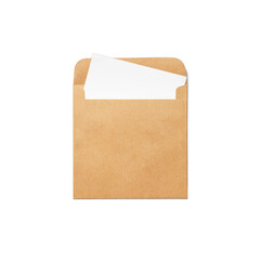 A simple brown envelope with a white flap, often used for mailing letters or documents.