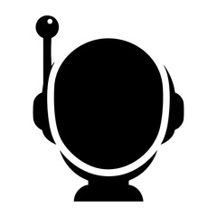 Futuristic AI Chatbot Head Silhouette Vector Icon – Bold Black Tech Robot Illustration