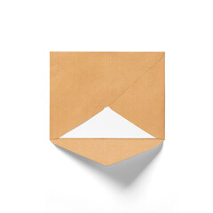 A simple brown envelope with a white interior, commonly used for mailing letters or documents.