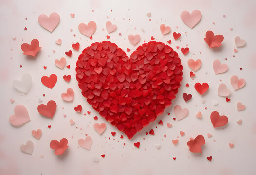 minimalist valentine's day concept with clean lines and heart shaped elements, ideal for lifestyle magazines with space for text
