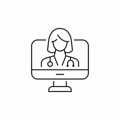 online doctor icon sign vector
