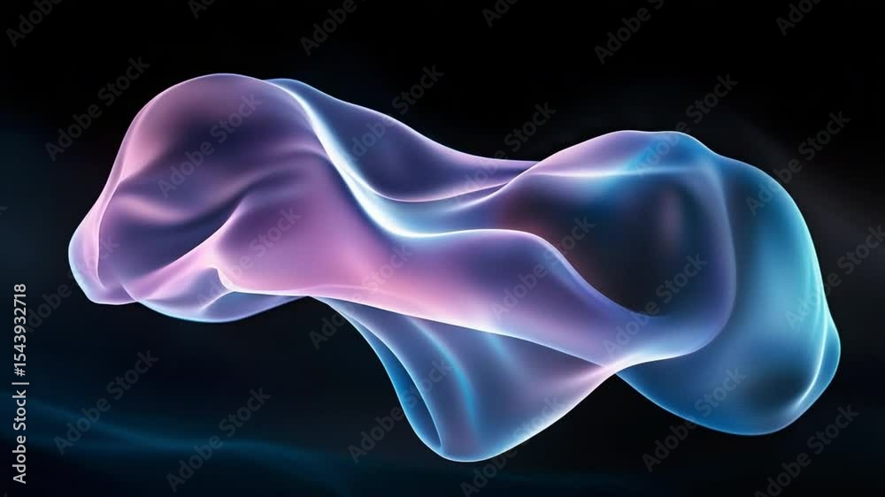 Poster Abstract Fluid Form: A captivating visual, this image features a fluid, translucent form in a mesmerizing blend of colors, suggestive of ethereal movement and dynamic energy.