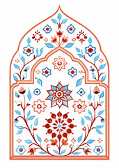 Ornate archway with indian floral design