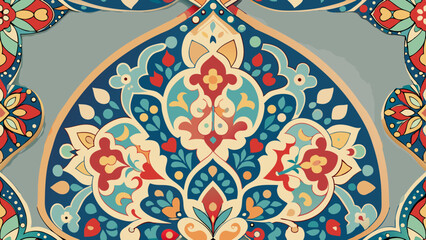Ornate colorful paisley pattern design background