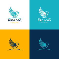 Minimalist Bird Logo Vector — Clean Modern Line Art Symbol of Freedom and Nature, Editable AI Format