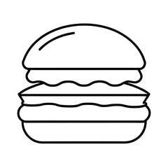 Double patty cheeseburger in clean bold lines Vector illustration