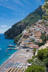 View of Positano village, Amalfi coast in the Southern Italy