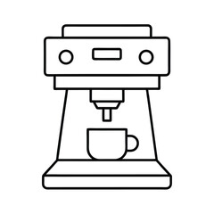 Espresso machine icon in minimalist line art Vector illustration