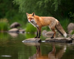 Fototapeta premium red fox vulpes