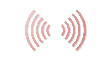 Abstract Wireless Signal Icon  Elegant Rose Gold Wave Design for Communication, Technology, and Network Concepts