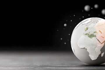 Floating 3D Wireframe Earth in Dark Space