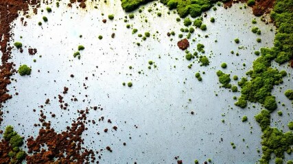 Green paint splashes across an old, rusty metal plate, creating a grunge texture illustration 4k unique Abstract video - Powered by Adobe