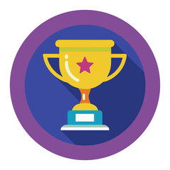 Gold trophy cup icon