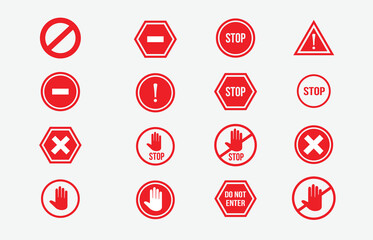vector stop sign icon. No sign,  warning isolated