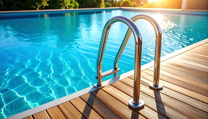 Sunlit Poolside Summer Relaxation.