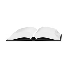 An open book with blank pages, symbolizing knowledge, creativity, and potential for writing or drawing.