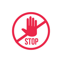 vector stop sign icon. No sign,  warning isolated