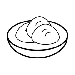Line art of idli with sambar in clean lines Vector illustration