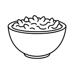 Mac and cheese bowl in smooth line art Vector illustration