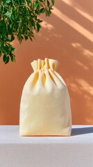 Gold Textured Fabric Pouch on Ripple Cloth