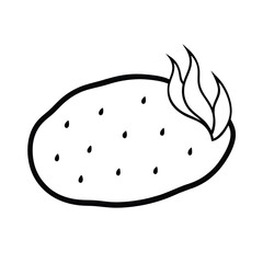 Naan bread with charred texture in clean line art Vector illustration