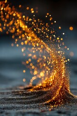 Golden Dust Sparkles Elegant Movement Abstract Photography