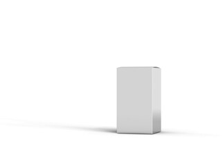 A simple, blank white rectangular block casting a shadow, suggesting minimalism and versatility in design.