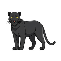 Obraz premium Majestic Black Panther Powerful Wild Cat Illustration